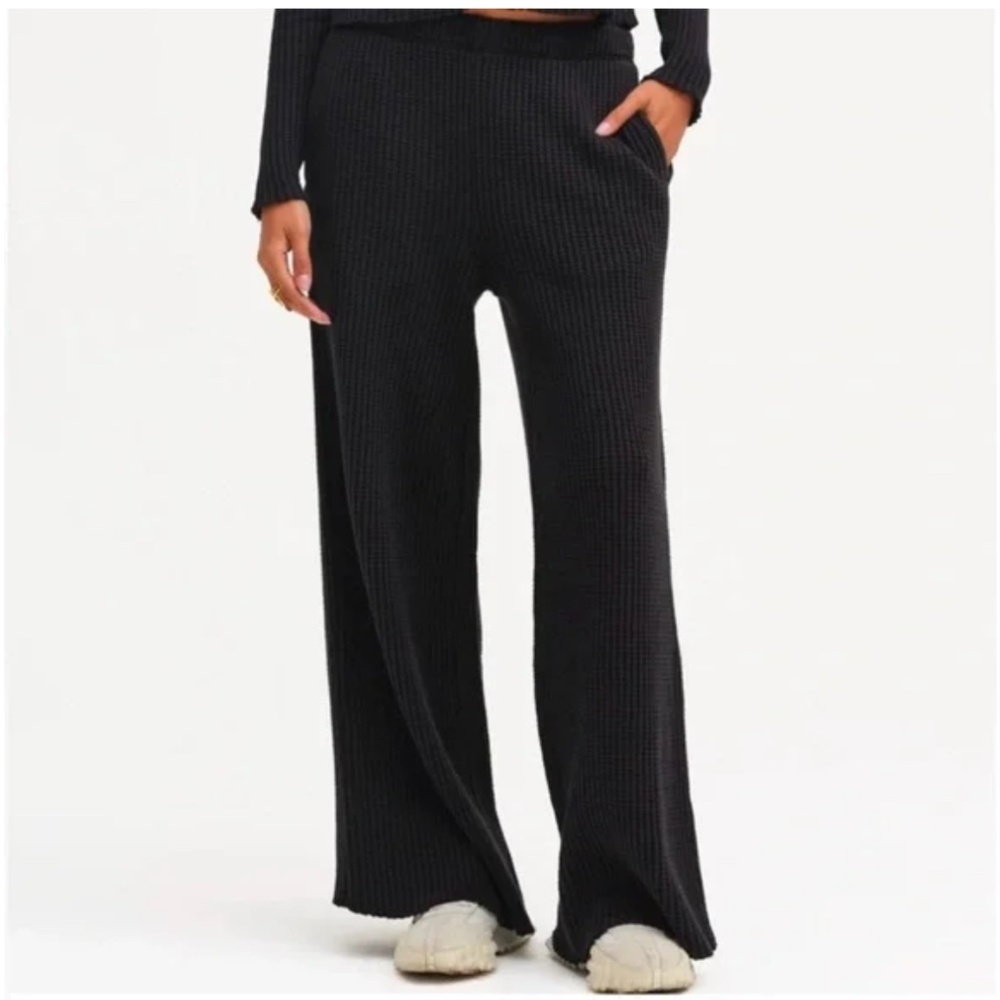 Mate The Label Large Organic Waffle Wide Leg Sweatpants